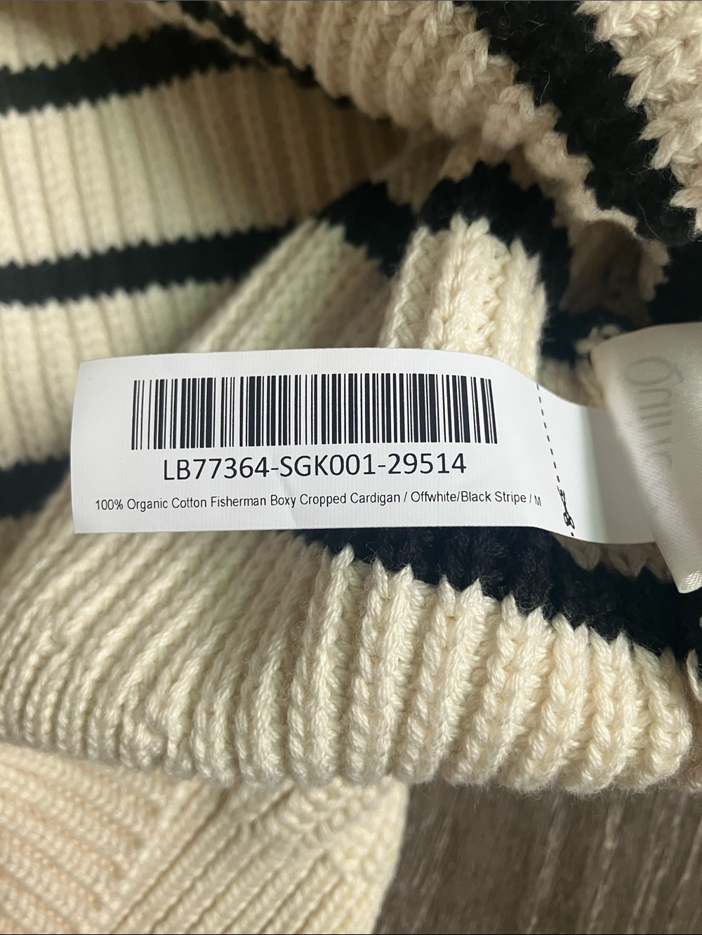 Quince 100% Organic Cotton Fisherman Boxy Cropped Cardigan - Picture 16 of 16
